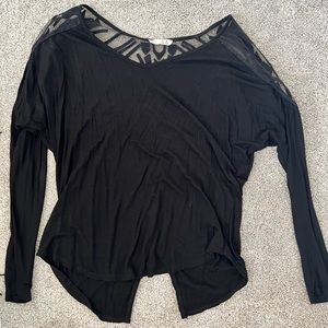 Off the shoulder mesh back long sleeve